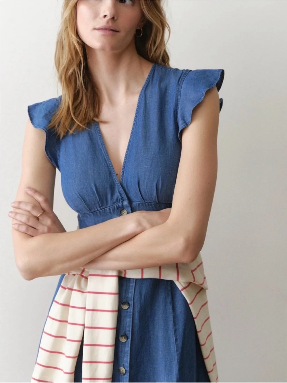 Marine Layer Camila Dress in Light Blue - Picture 2 of 12